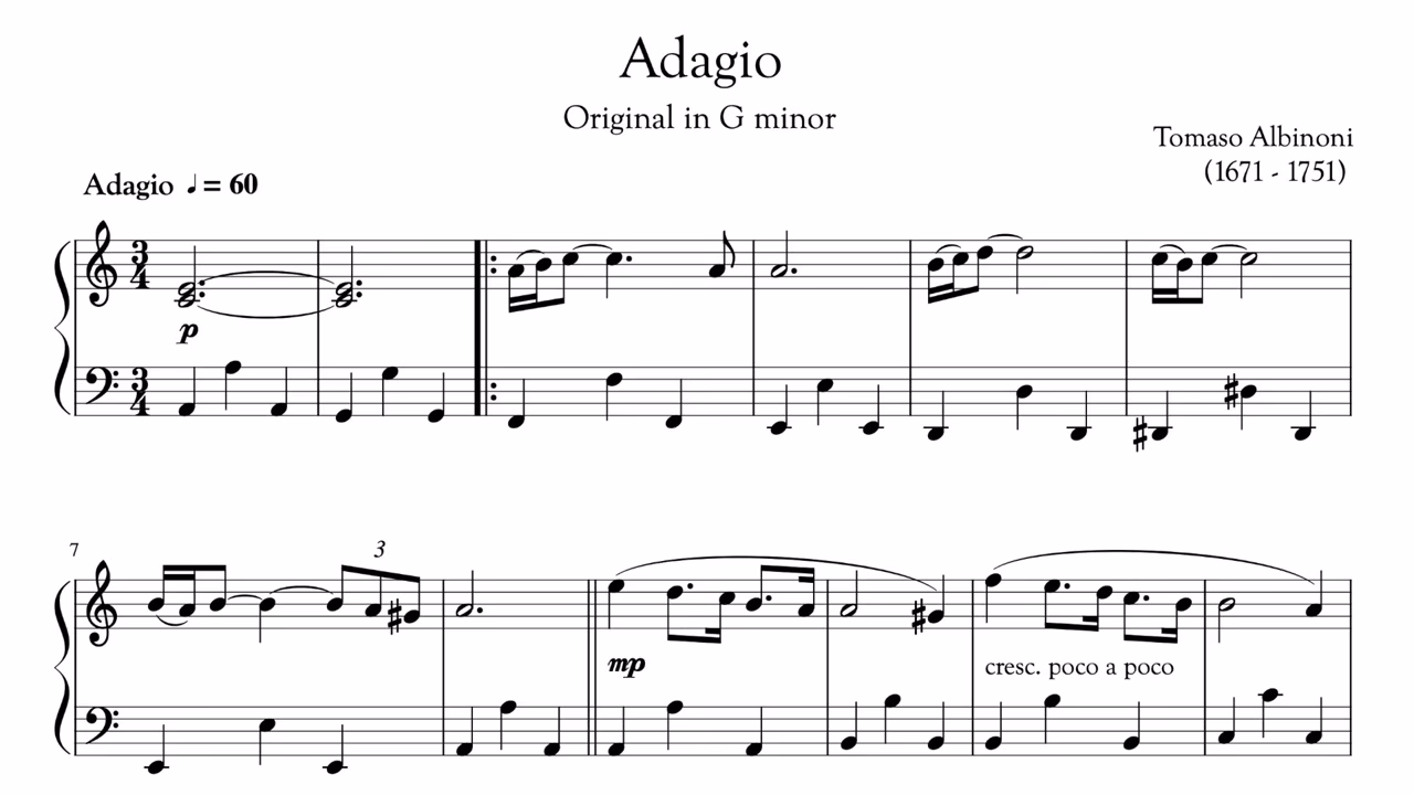 ¿Qué película utilizó Adagio en sol menor?