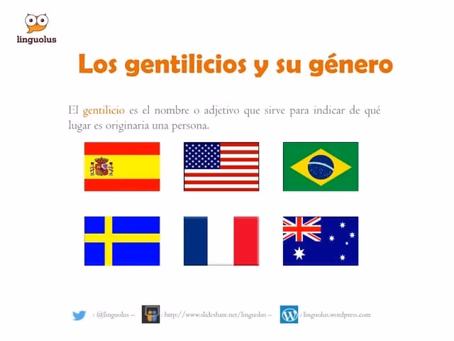 ¿Qué son los adjetivos gentilicios y 10 ejemplos?