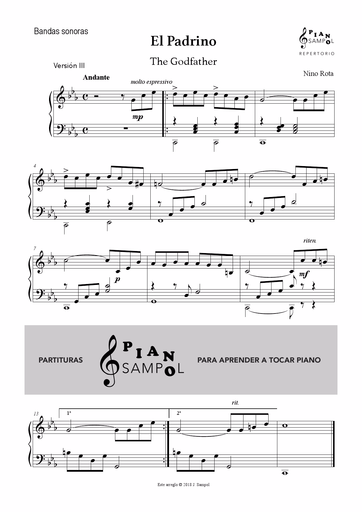 ¿Cómo se llama la canción que suena en El padrino?