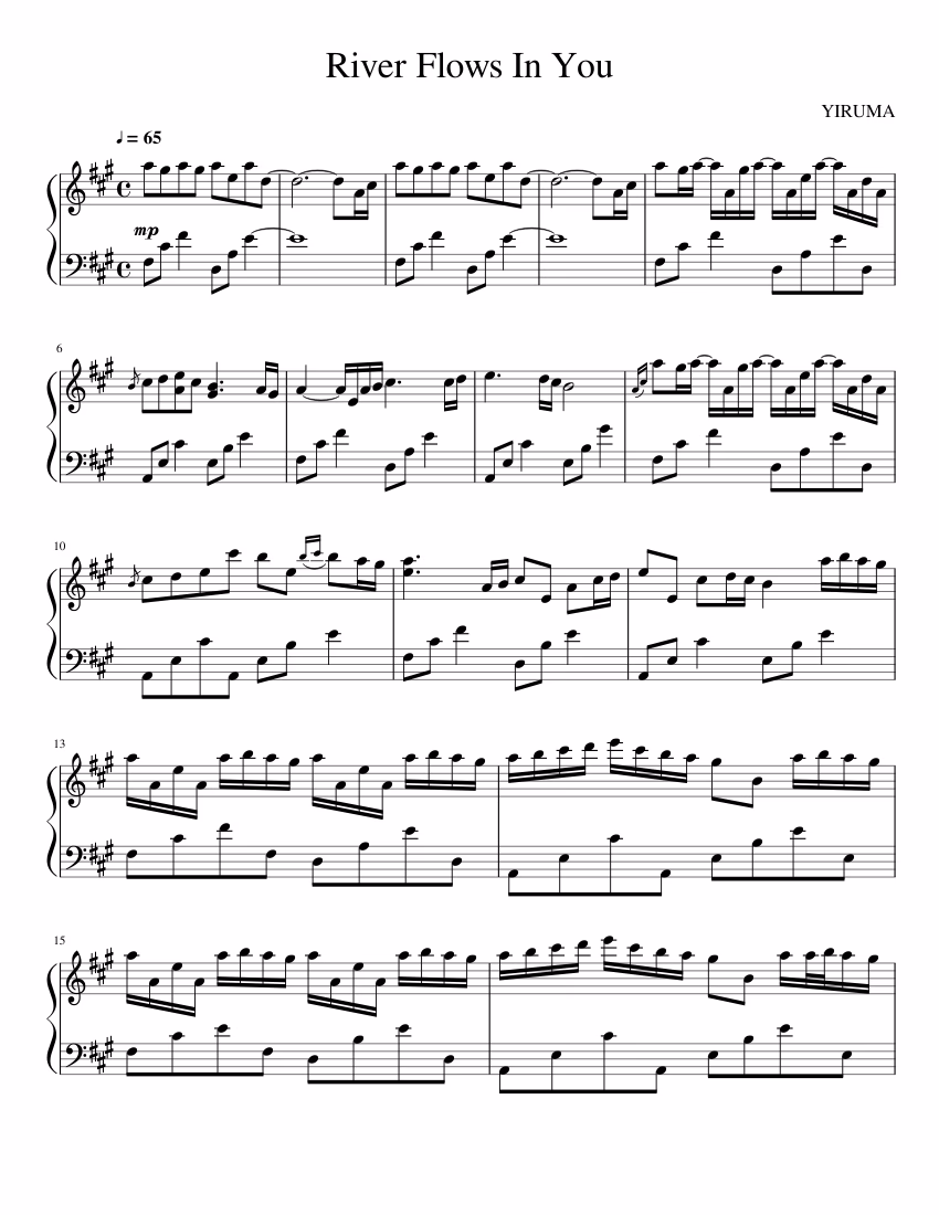 Is River Flows in You hard to play piano?