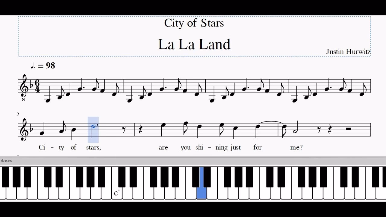 ¿Es City of Stars difícil para el piano?