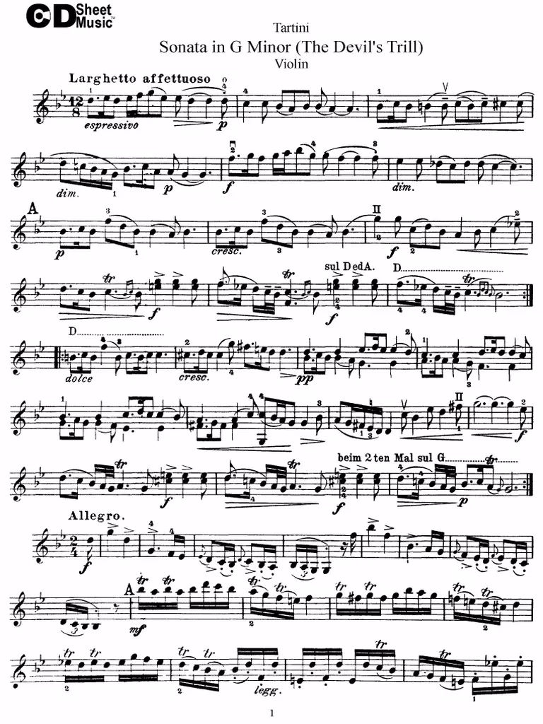 ¿Cuál es la sonata del diablo de Paganini?