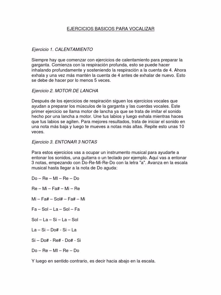 ¿Qué ejercicios hay para vocalizar?