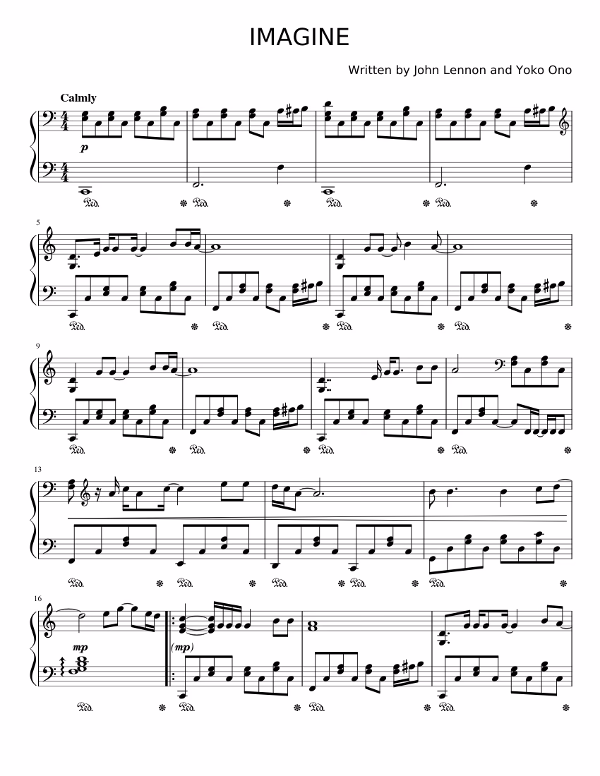 What piano grade is Imagine?