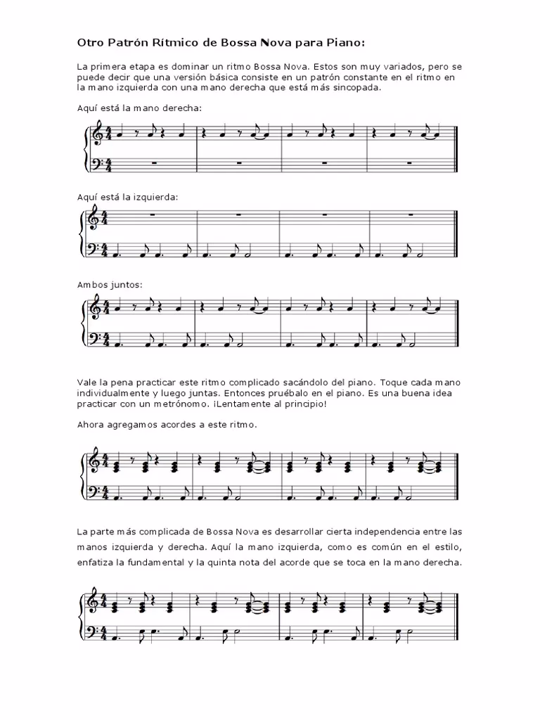¿Sabes tocar bossa nova en el piano?