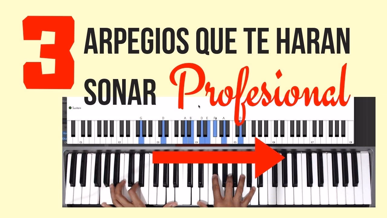 ¿Cómo se toca un arpegio en el piano?
